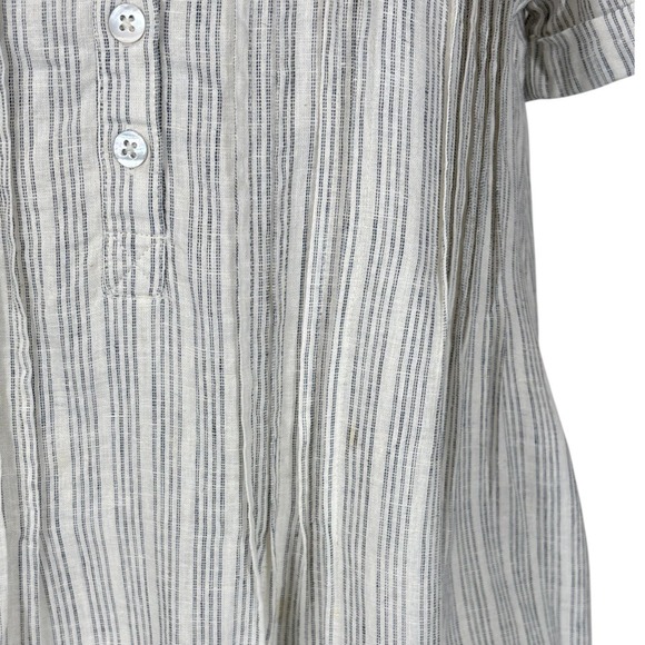 Faherty Striped Linen Blend Shift Dress Short Sleeve Button Down Casual‎ Small - Picture 7 of 10